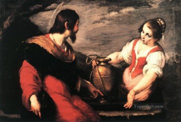  Bernardo Pintura al %C3%B3leo - Cristo y la samaritana Barroco italiano Bernardo Strozzi
